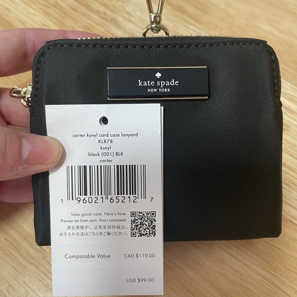 Kate Spade Black Lanyard Card Holder -NWT - Picture 4 of 7